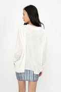 ISABEL BENENATO Boxy Asymmetrical Top in Ivory