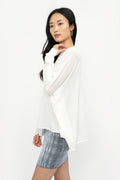 ISABEL BENENATO Boxy Asymmetrical Top in Ivory