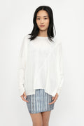 ISABEL BENENATO Boxy Asymmetrical Top in Ivory