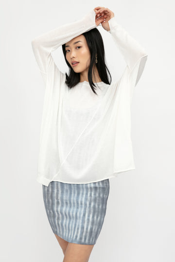 ISABEL BENENATO Boxy Asymmetrical Top in Ivory