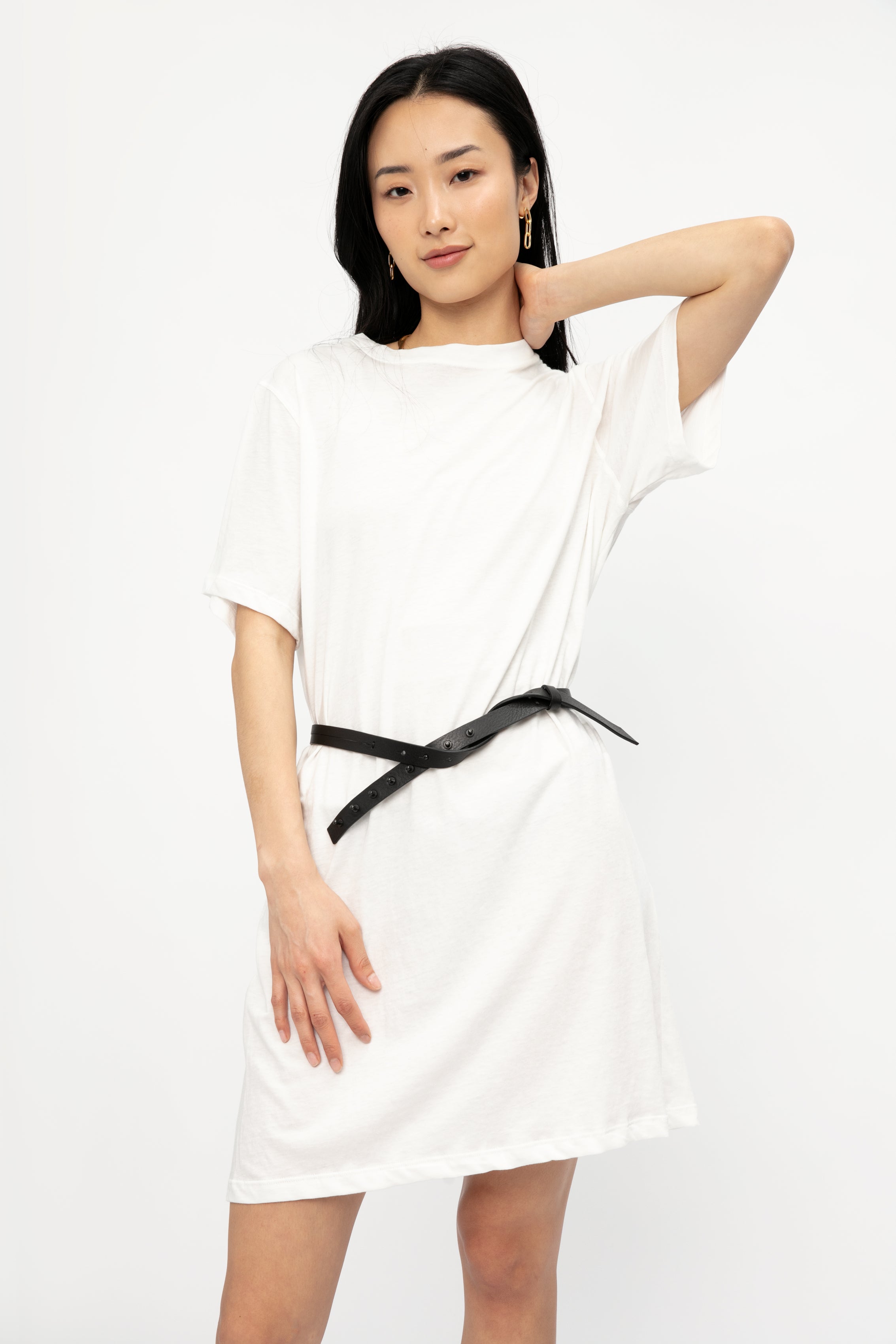 Cotton T-Shirt Dress in Off White XXS