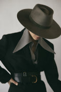 JANESSA LEONÉ Cole Fedora Hat in Taupe Grey