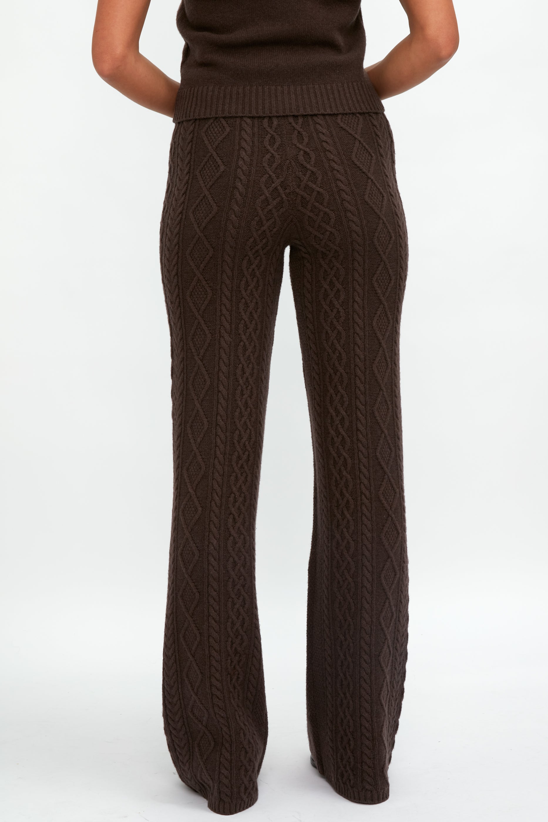 ELEONORA GOTTARDI Knit Drawstring Pant in Chocolate