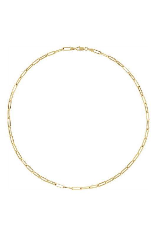 L.A. STEIN Paperclip Chain Necklace in Yellow Gold