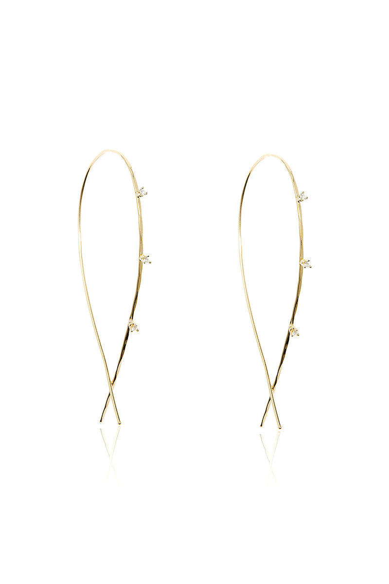 L.A. STEIN Large Diamond Infinity Hoops in Yellow Gold