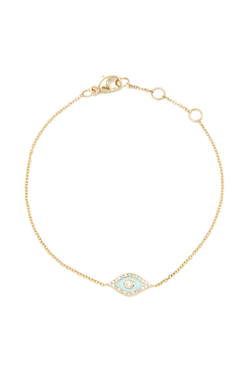 L.A. STEIN Blue Eye Bracelet in Yellow Gold