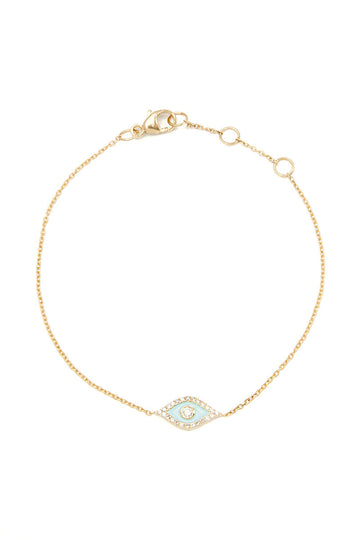 L.A. STEIN Blue Eye Bracelet in Yellow Gold