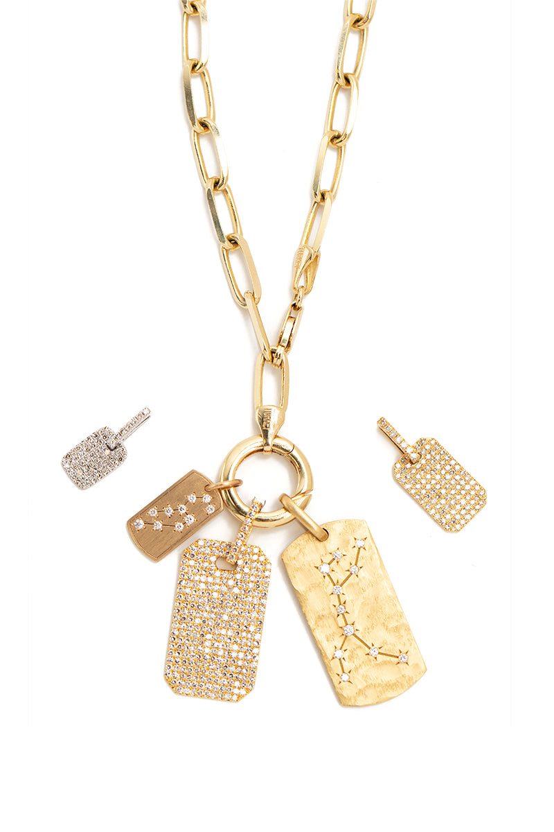 L.A. STEIN Diamond Constellation Large ID Tag Pendant
