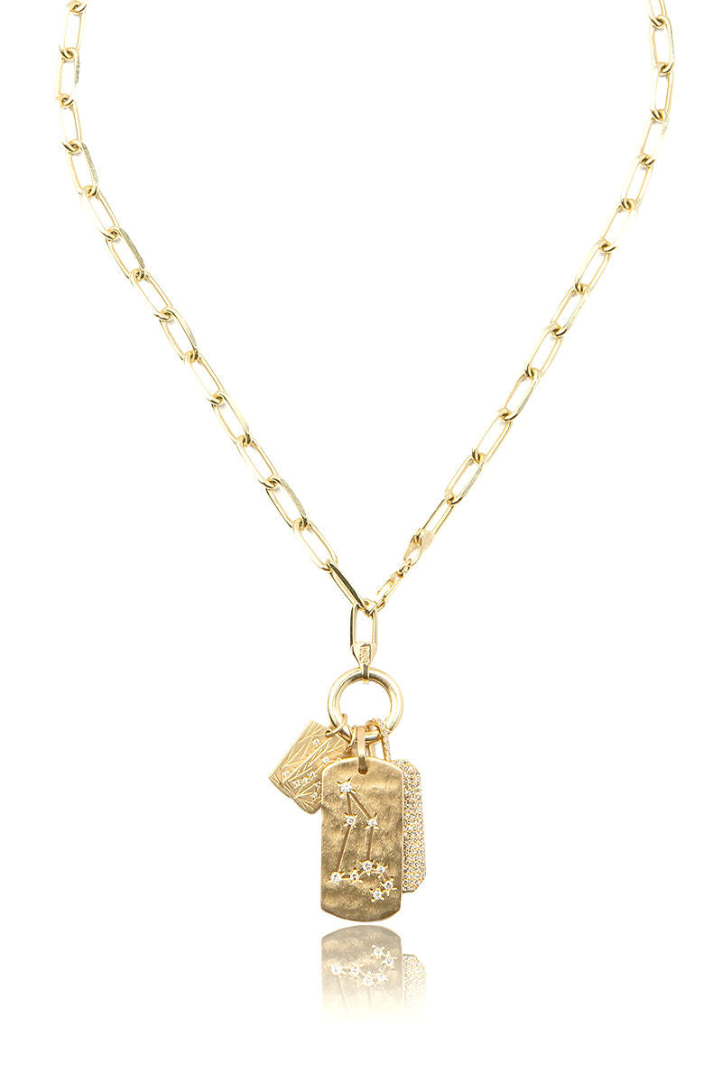 L.A. STEIN Diamond Constellation Large ID Tag Pendant