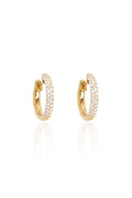 L.A. STEIN Pavé Diamond Huggies in Yellow Gold