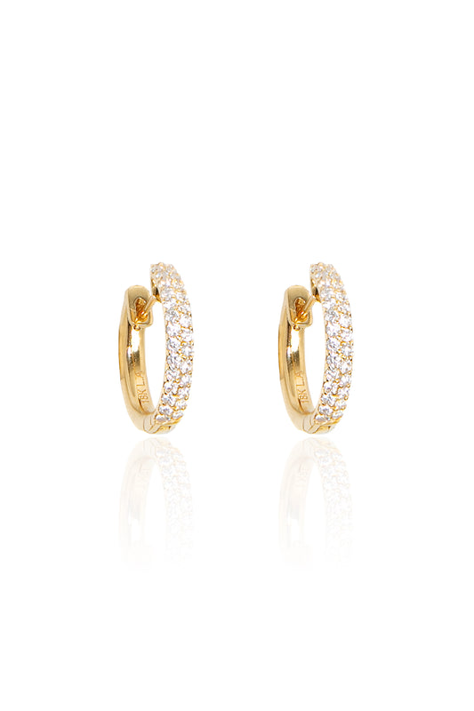 L.A. STEIN PavƩ Diamond Huggies in Yellow Gold