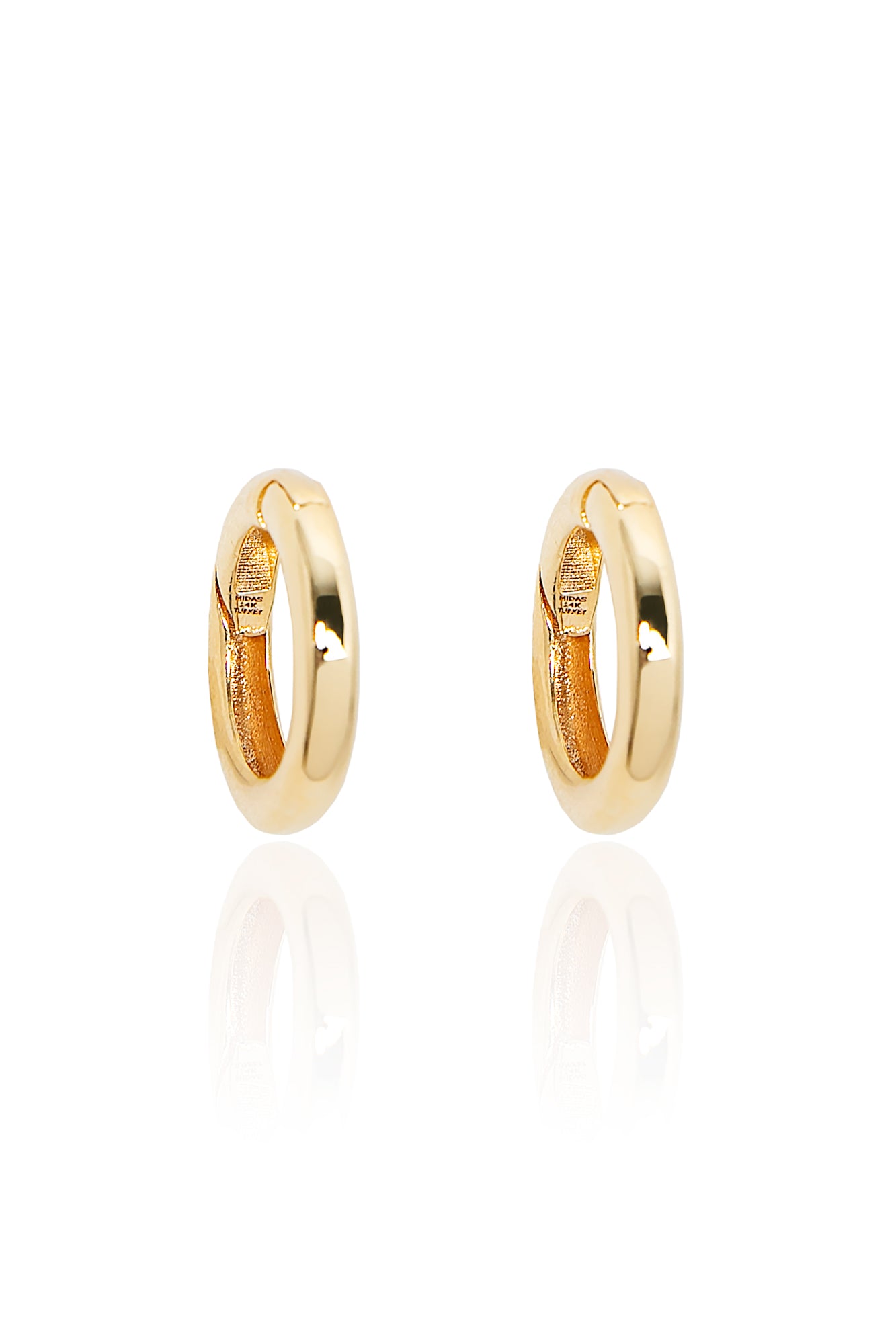 L.A. STEIN Tsavorite Pavé Huggies in Yellow Gold