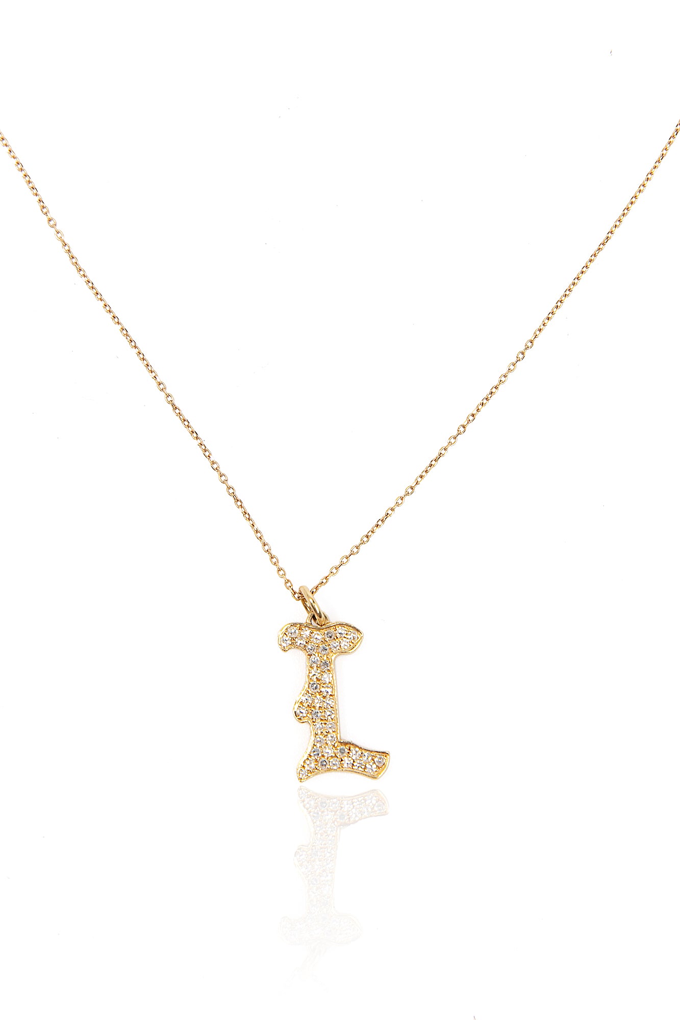L.A. STEIN Gothic Initial Diamond Pavé Pendant