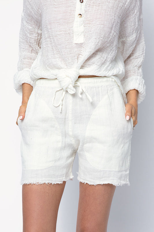 LA BOTTEGA DI BRUNELLA Linen Tela Country Short in Latte