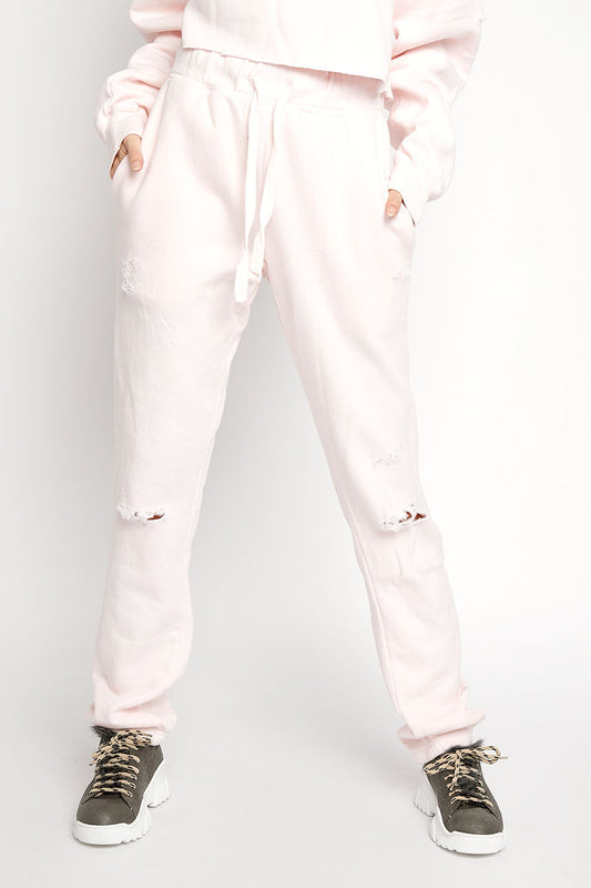 LA DETRESSE The World Rose Sweatpant in Pink