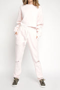 LA DETRESSE The World Rose Sweatpant in Pink