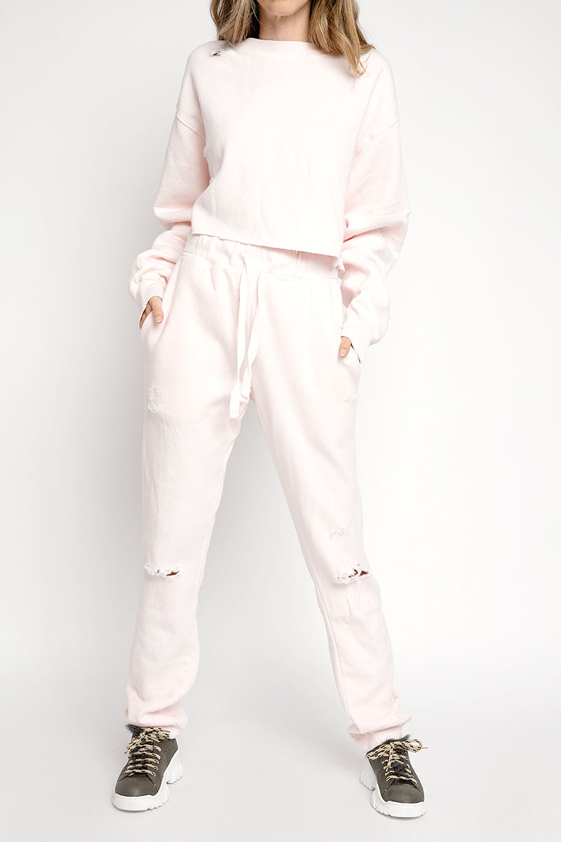 LA DETRESSE The World Rose Sweatpant in Pink