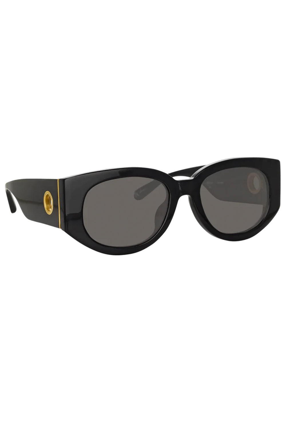 LINDA FARROW The Debbie D-Frame Sunglasses in Black