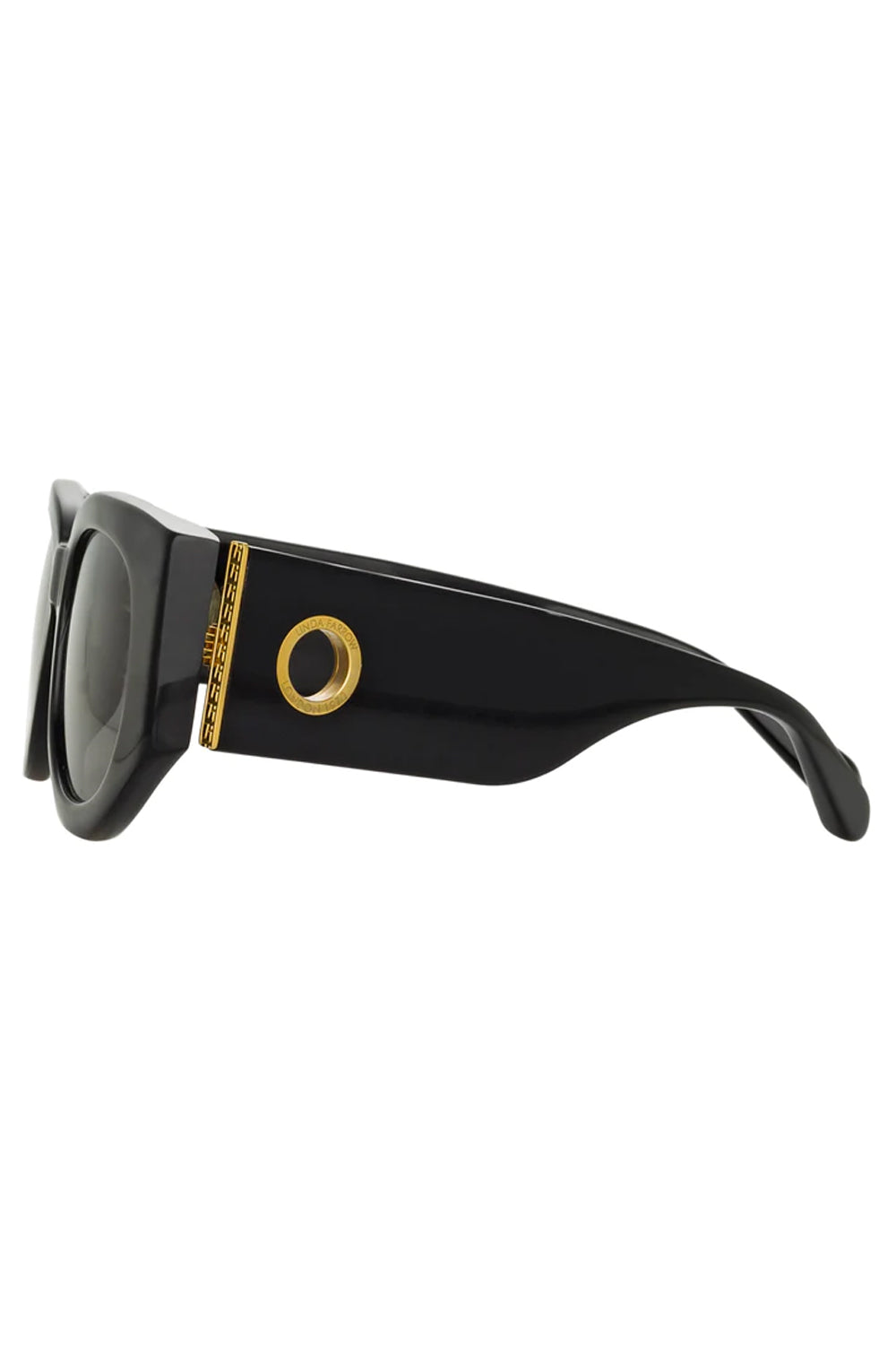 LINDA FARROW The Debbie D-Frame Sunglasses in Black