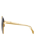 LINDA FARROW Alma Aviator Sunglasses in Yellow Gold