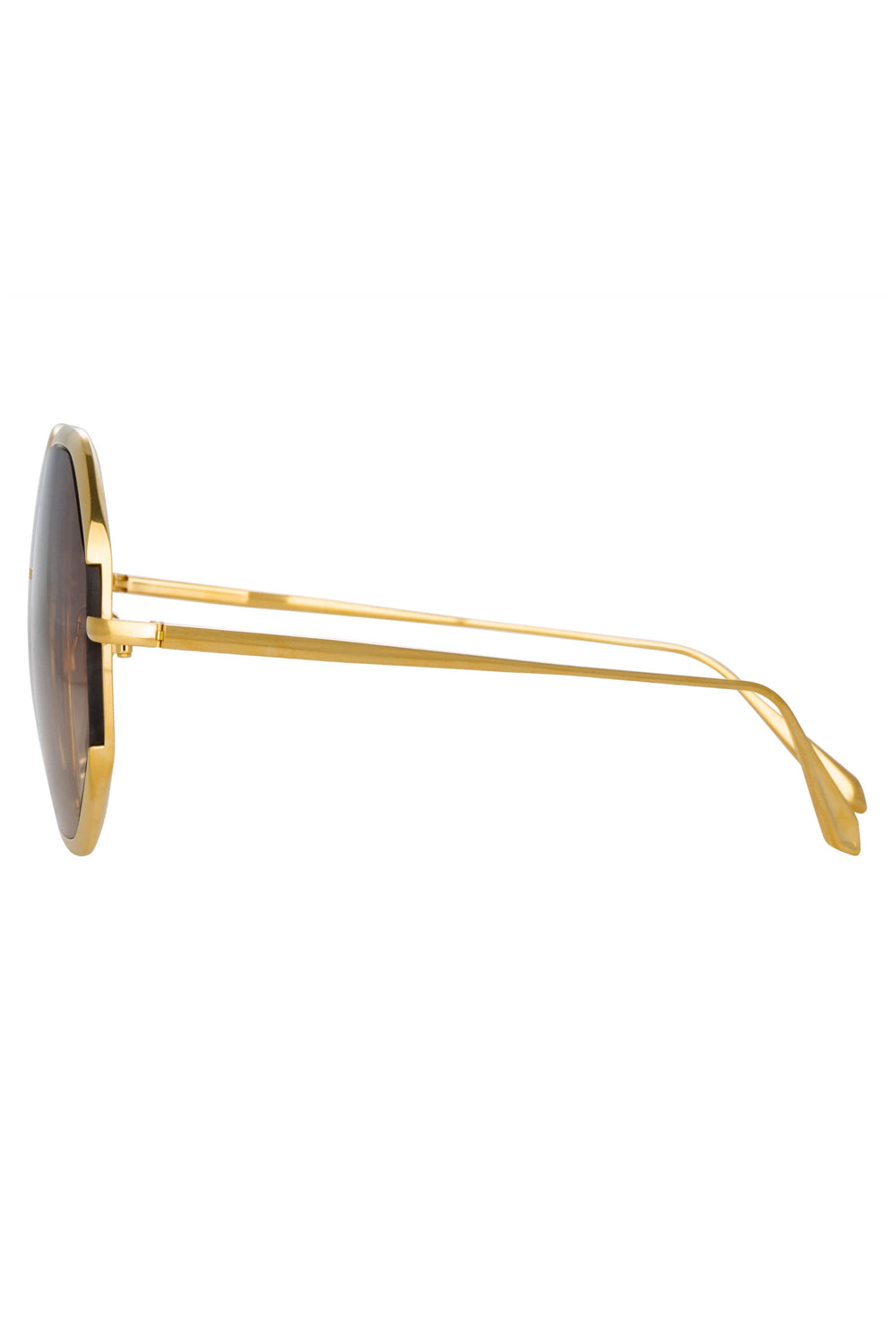 LINDA FARROW Camila Sunglasses in Yellow Gold