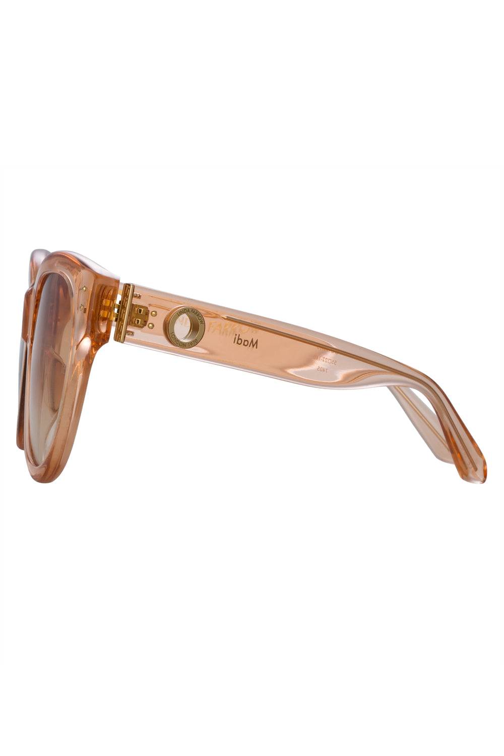 LINDA FARROW Madi Oversized Sunglasses in Peach