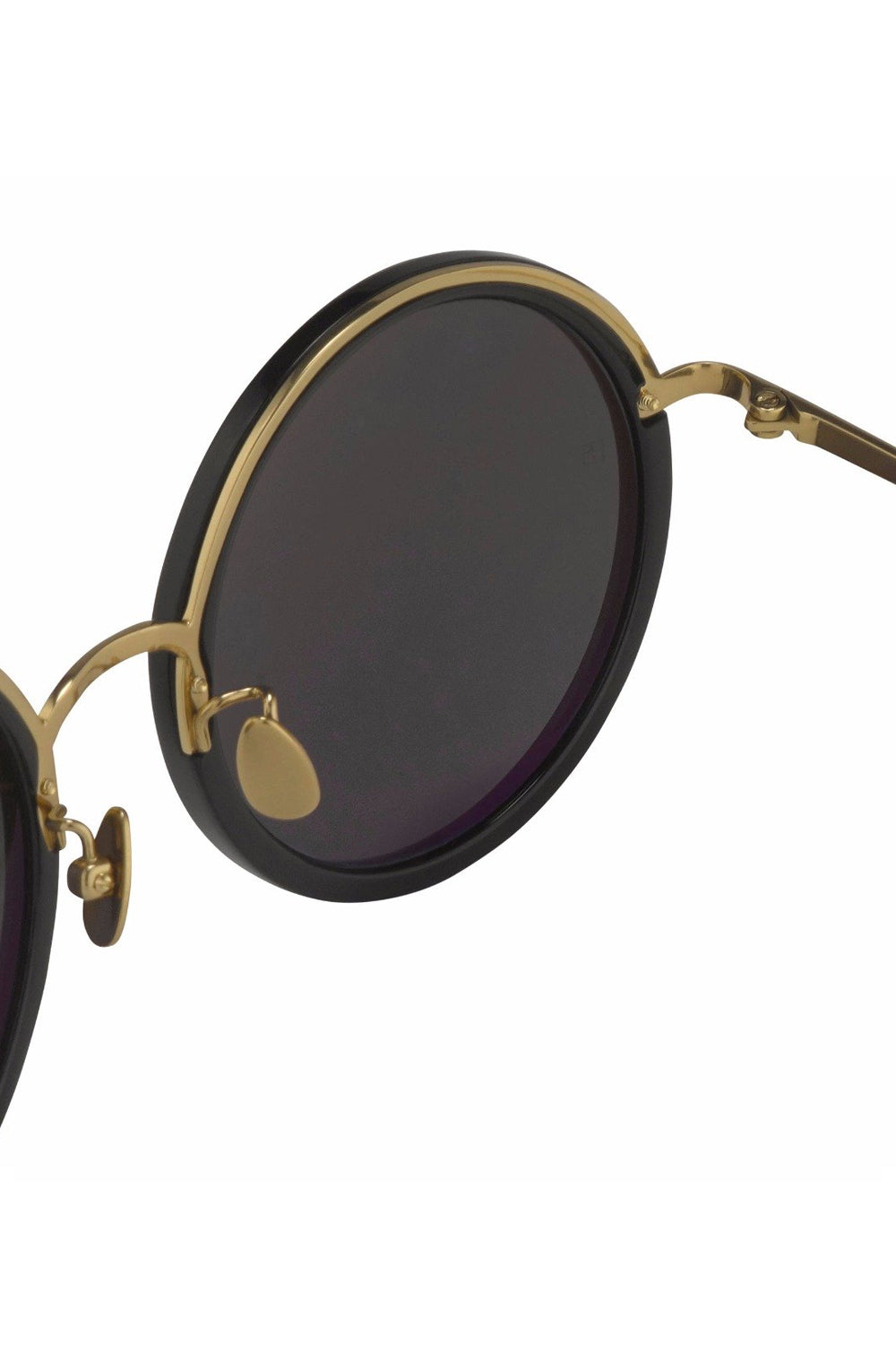 LINDA FARROW Tracy Round Sunglasses in Black