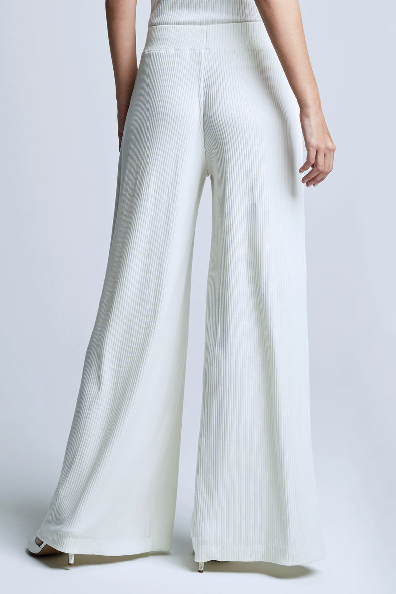 L'AGENCE Crawford Wide Leg Pant in Ivory