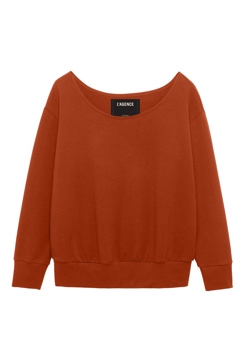 L'AGENCE Kimora Off Shoulder Top in Rust