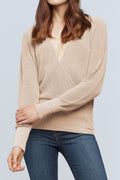 L'AGENCE Blair Crossover Pullover in Biscotti
