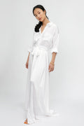 L'AGENCE Cammi Long Shirt Dress in White