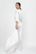 L'AGENCE Cammi Long Shirt Dress in White