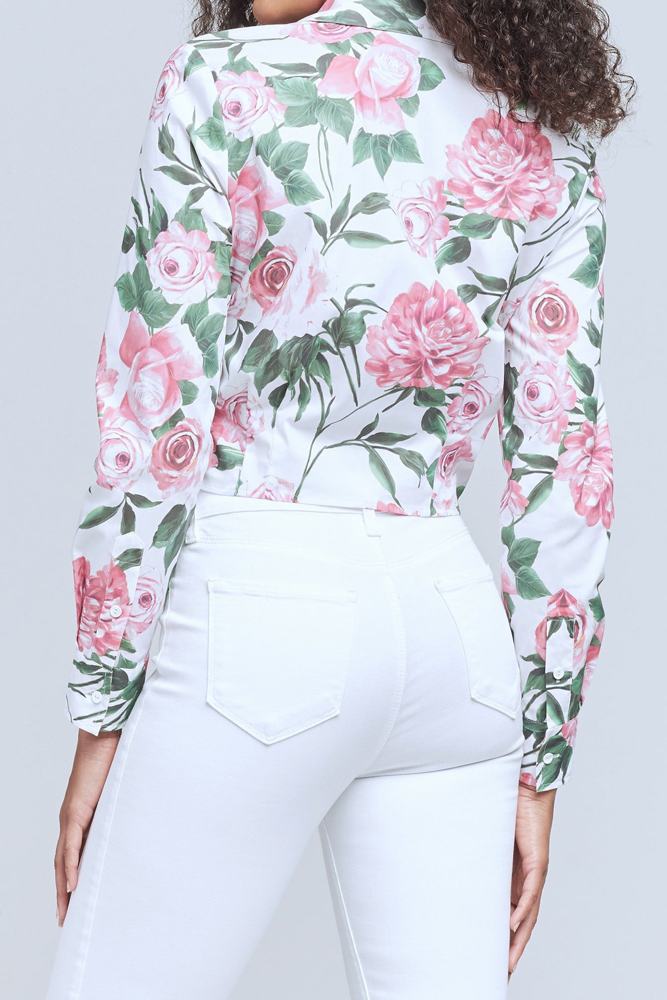 L'AGENCE Gaia Tie Front Blouse in Rosa Print
