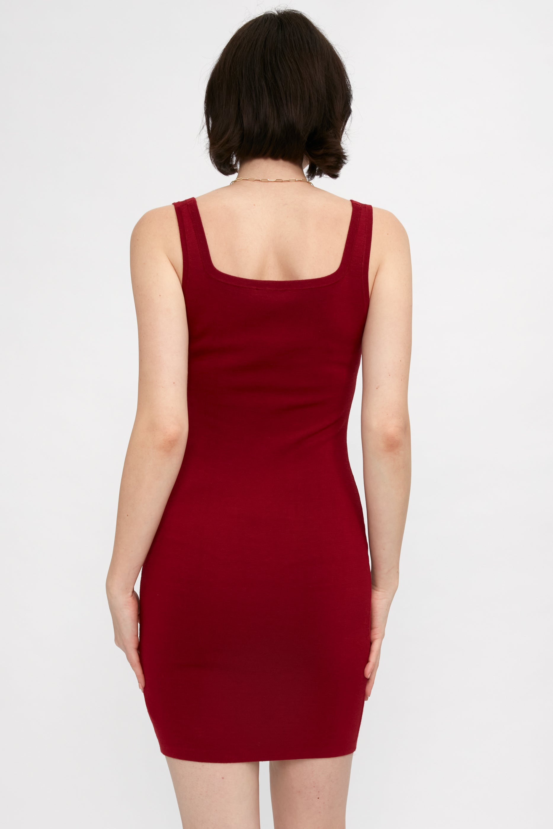 L'AGENCE Hannah Knit Dress in Red Dahlia