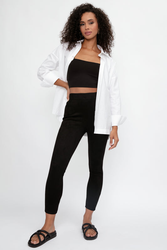 L'AGENCE Nini High Rise Crop Pant in Black