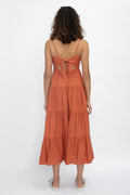 L'AGENCE Veda Tiered Dress in Auburn