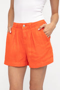 L'AGENCE Zahari Pleated Short in Cherry Tomato