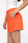 L'AGENCE Zahari Pleated Short in Cherry Tomato