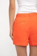 L'AGENCE Zahari Pleated Short in Cherry Tomato