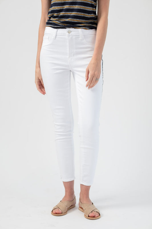 L'AGENCE Margot High Rise Nautical Stripe in Blanc