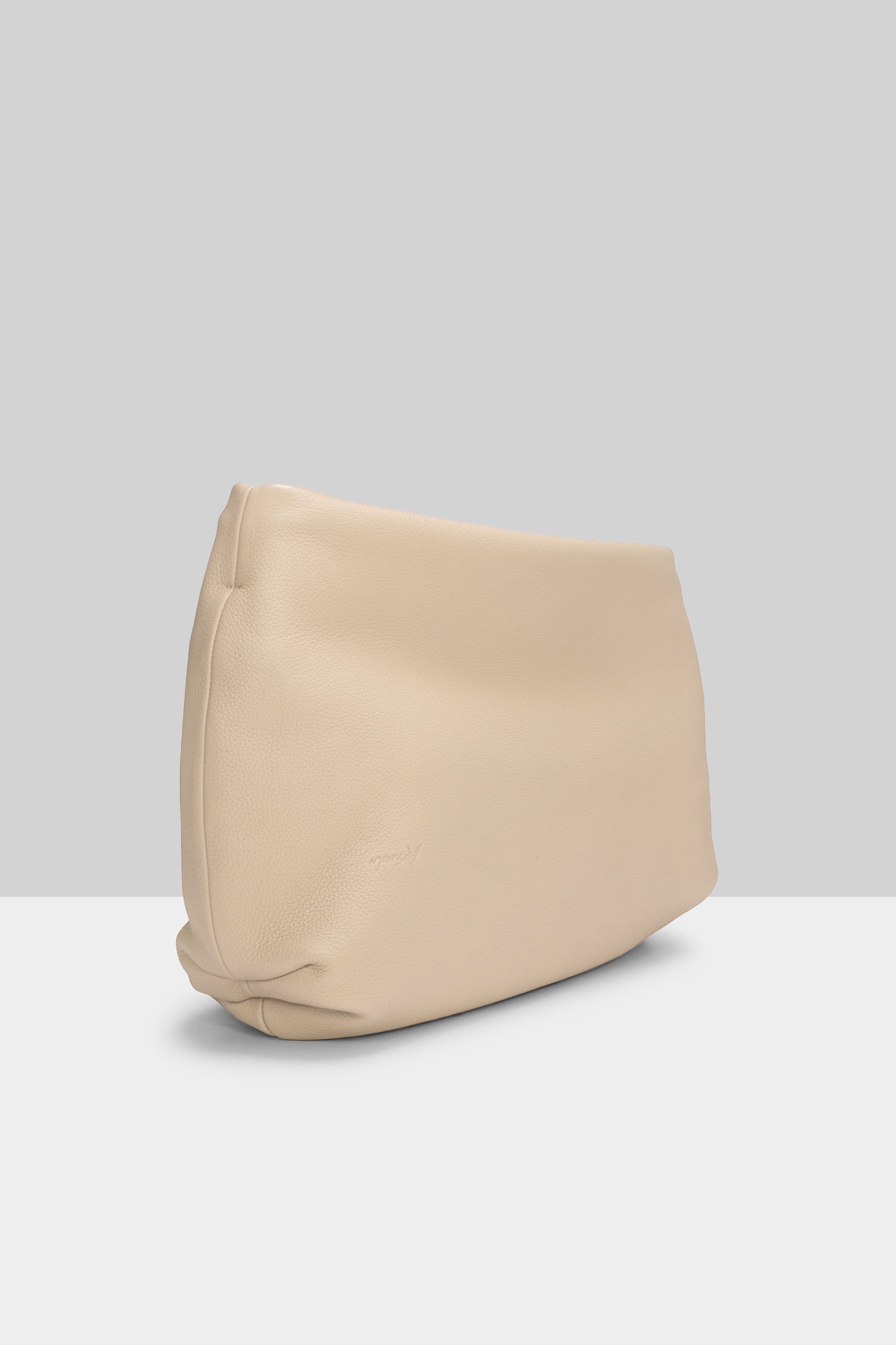 MARSÈLL Fantasma Grained Leather Bag in Biscuit