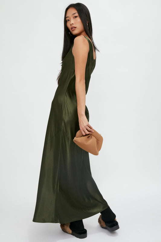 MAX MARA LEISURE Ares Dress in Olive Green