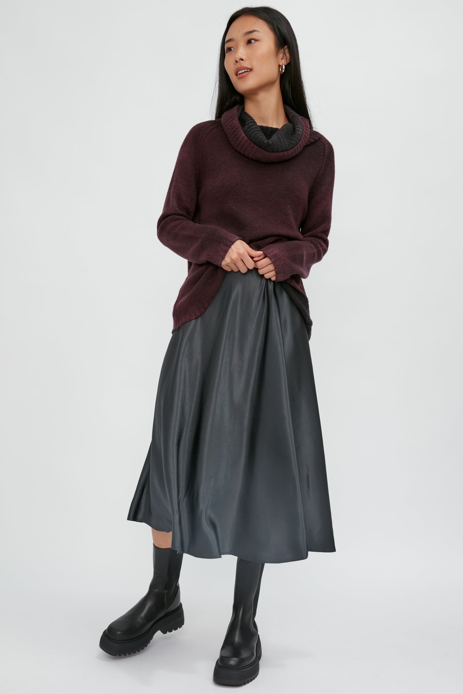 MAX MARA LEISURE Coimbra Skirt in Medium Grey