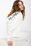 MAX MARA LEISURE Kamila Cotton Fleece Zip-Up Hoodie in White