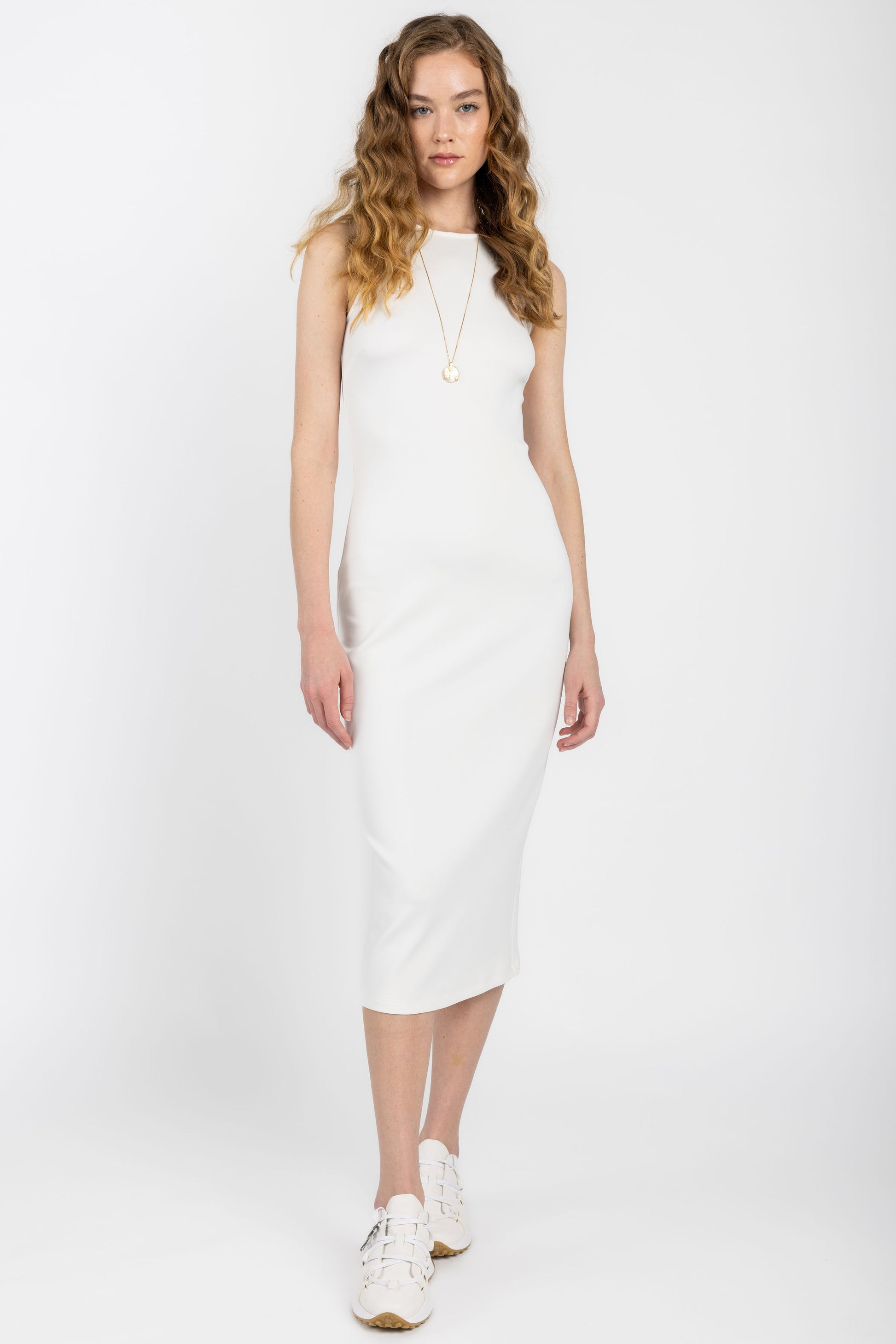 MAX MARA LEISURE Mammola Sleeveless Knit Dress in White