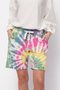 NSF Jen Slouchy Cut Off Sweat Short in Skittles Dye