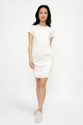 NSF Kaden Twisted Knot Tee Dress in Soft White