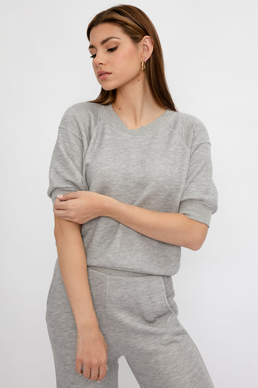 NSF Minnie Short Sleeve Pullover in Heather Grey