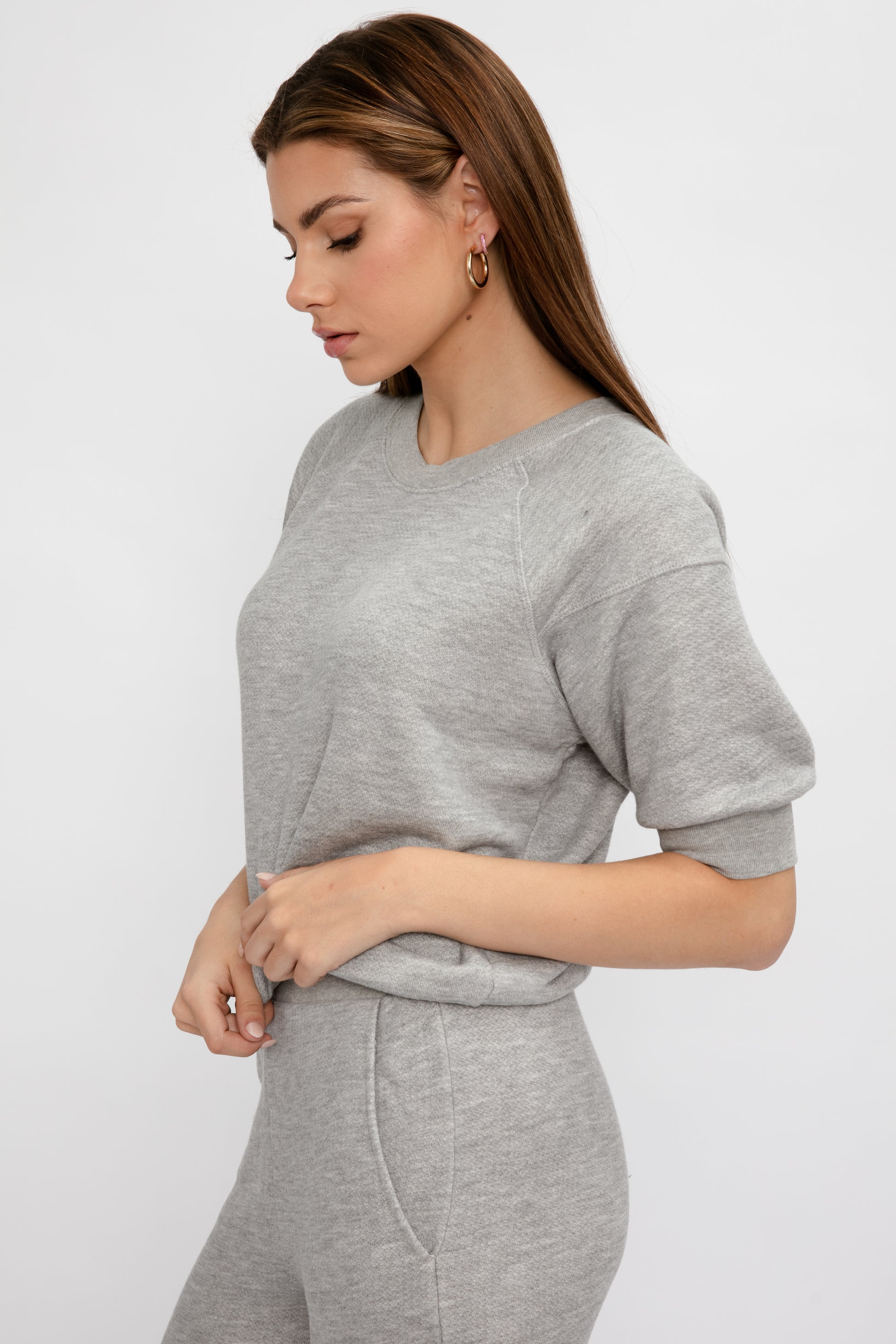 NSF Minnie Short Sleeve Pullover in Heather Grey