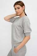 NSF Minnie Short Sleeve Pullover in Heather Grey